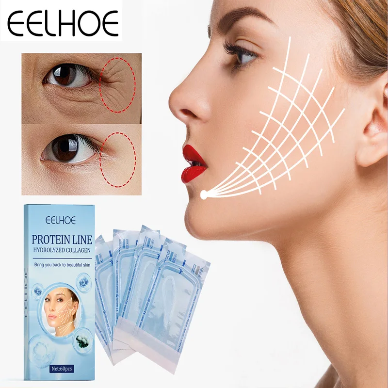 

60pcs Gold Protein Line Anti-wrinkle Firming Facial Filler No Needle Absorbable Fade Fine Lines Collagen Thread Anti-Aging Serum