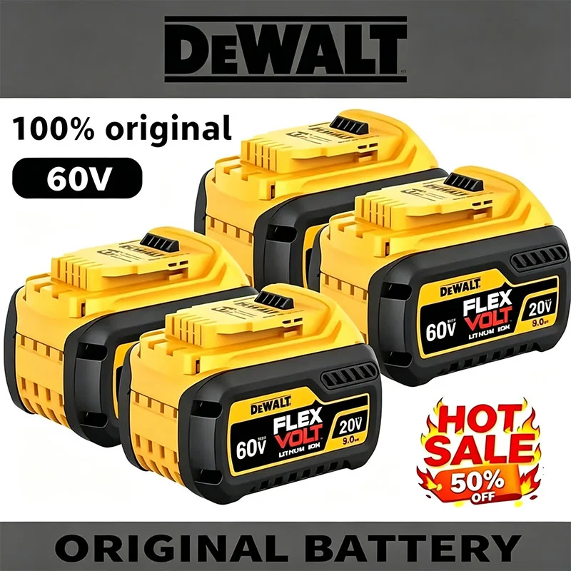 Фото Оригинальный аккумулятор DeWALT 20V/60V 9000mAh MAX FlexVolt для электроинструментов DCB200 DCB205 DCB206 DCB209 DCB182, доставка авиатранспортом №1