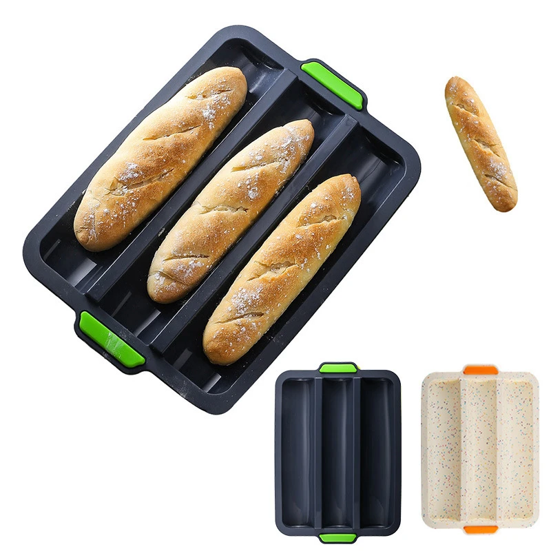 

Silicone Baguette Three Groove Cake Mold French Bread DIY Molde De Silicone Resin Cake Tools Bread Mould