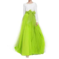 woman skirts maxi long skirt autumn womens tulle skirts wedding bridesmaid tutu skirt ball gown green skirts