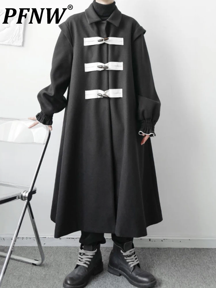 

PFNW Niche Design 2023 New Autumn Winter Tide Fashion Loose Darkwear College Horn Button Punk England Style Coat Men's 12A4504