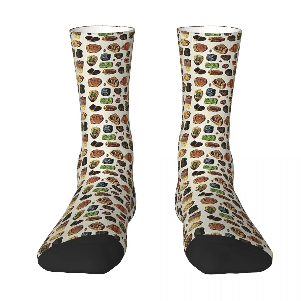 

Всесезонные короткие чулки, винтажные носки с минералами и драгоценными камнями в стиле Харадзюку, модные длинные блестящие мужские и женские рождественские подарки