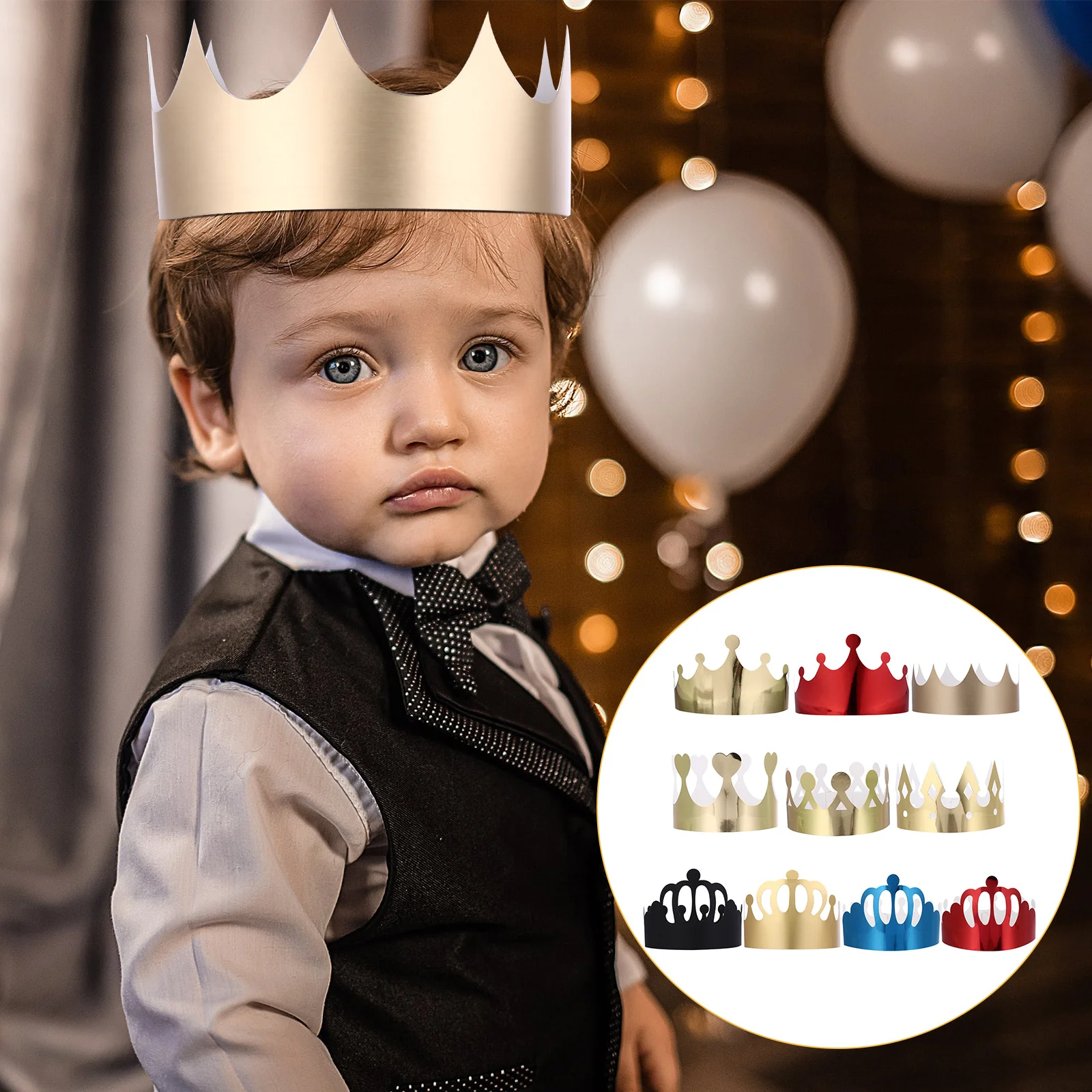 

30Pcs Kids Birthday Party Crowns Adult Birthday Party Hats Photo Shoot Props