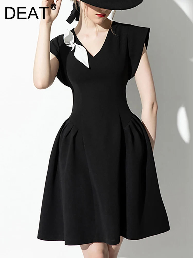 

[DEAT] High-end Elegant Evening Party Fashion Women's Dress Sleeveless Slim Zipper Dresses New Casual Female 2023 Spring 13DB475