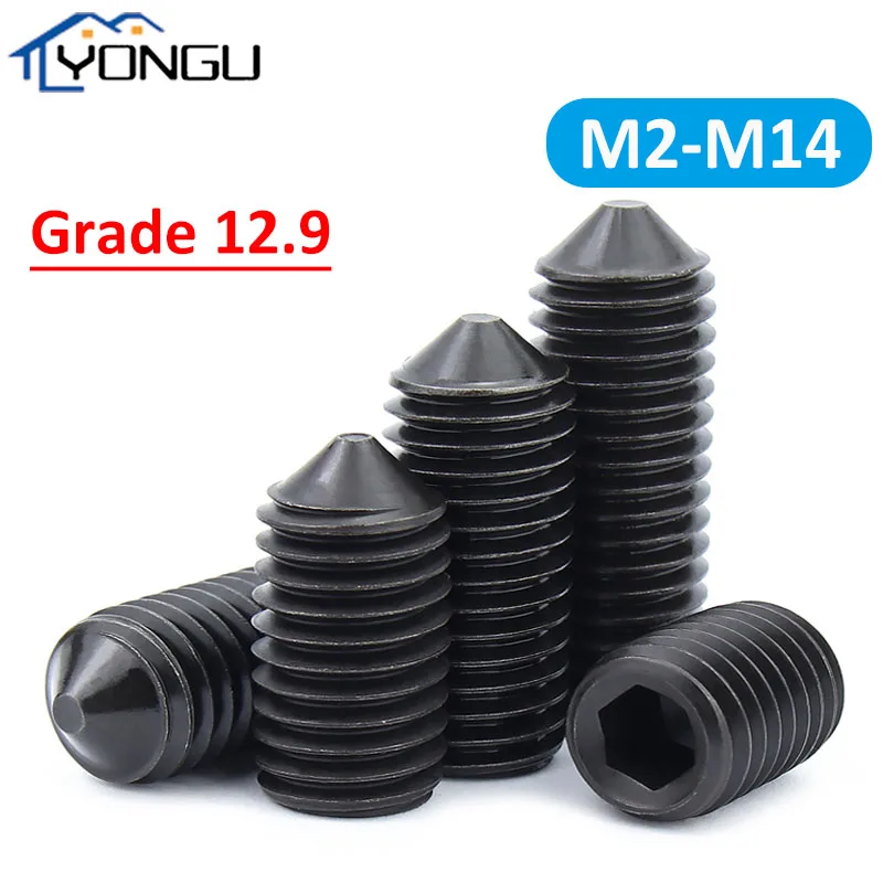

12.9 Grade Cone Point Hex Hexagon Socket Set Screws M2-M14