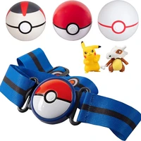 anime goods pokemon pikachu elf belts sets three poke balls and two figures gifts kids toys cuba