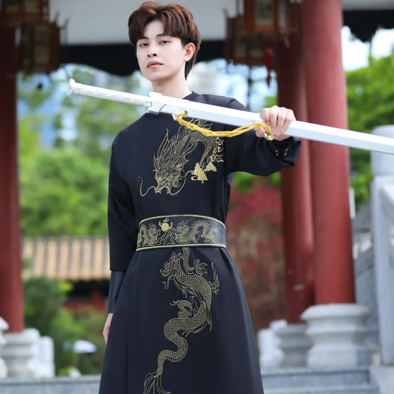 

Chinese Style Han Suit, Tang Script, Round Neck Gown, Vhivalrous Style, Ancient Style Suit, Cosplay