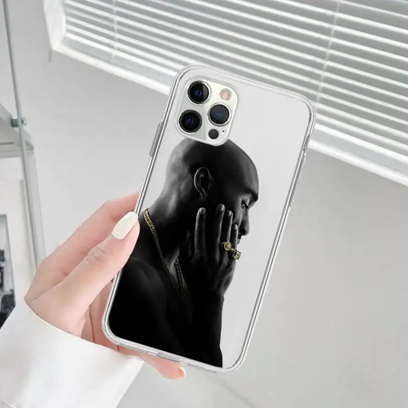 Чехол для телефона Rapper 2pac Tupac iPhone 11 12 13 mini pro XS MAX 8 7 6 6S Plus X 5S SE 2020 XR прозрачный чехол -