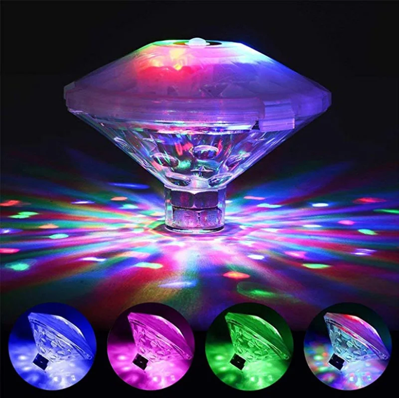 

LED Floating Swimming Pool Light Underwater Disco Lights Waterproof RGB Submersible Lamp for Christmas Party Outdoor Pond Decor