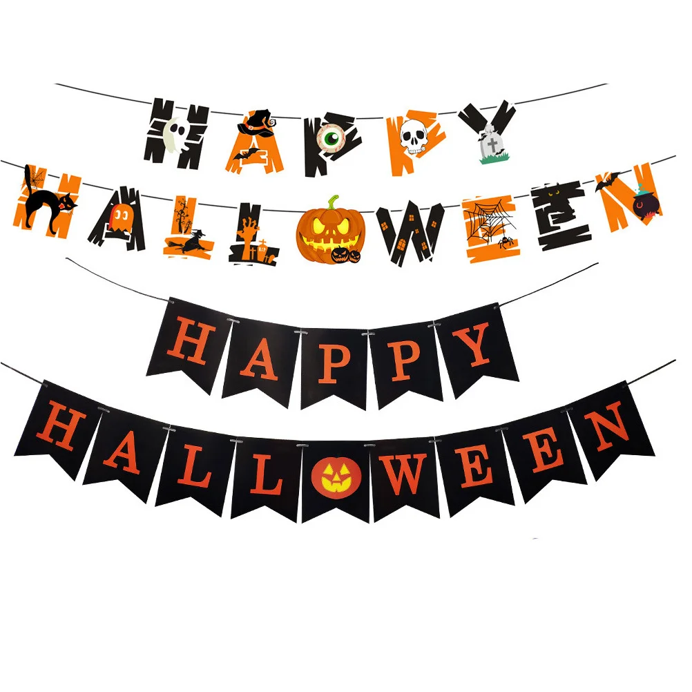 

Banner Flags Hanging Decor Decorations Bunting Garland Haunted House Pendant Party Mantle Home String Flag Indoor Spiderweb