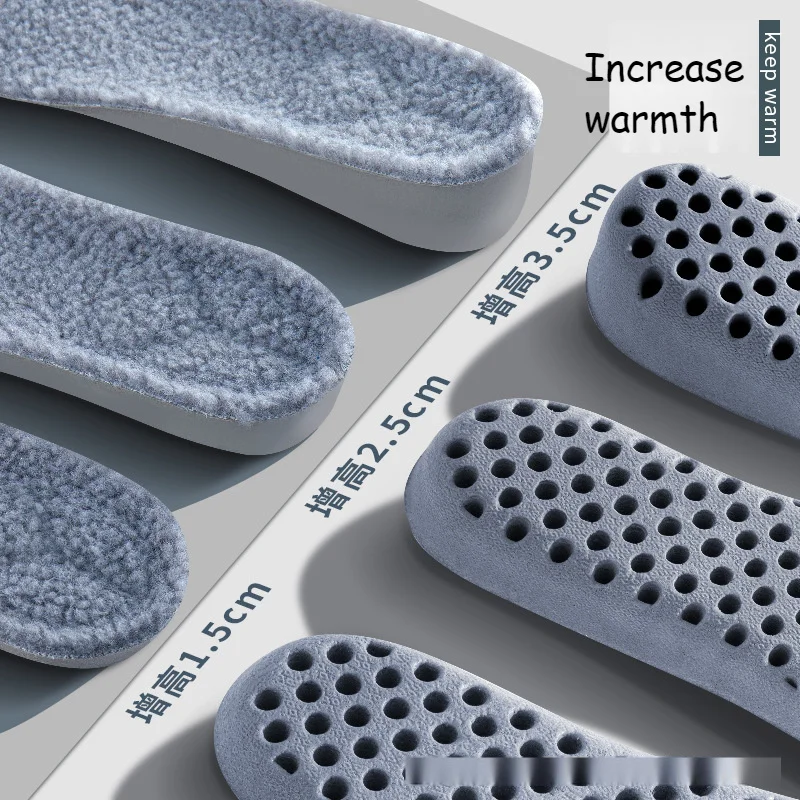  Men's Women's Sweat Absorption Odor Proof  Mi Autumn Winter Thickened Plush Warm Inner Increased Insole Martin Boots
