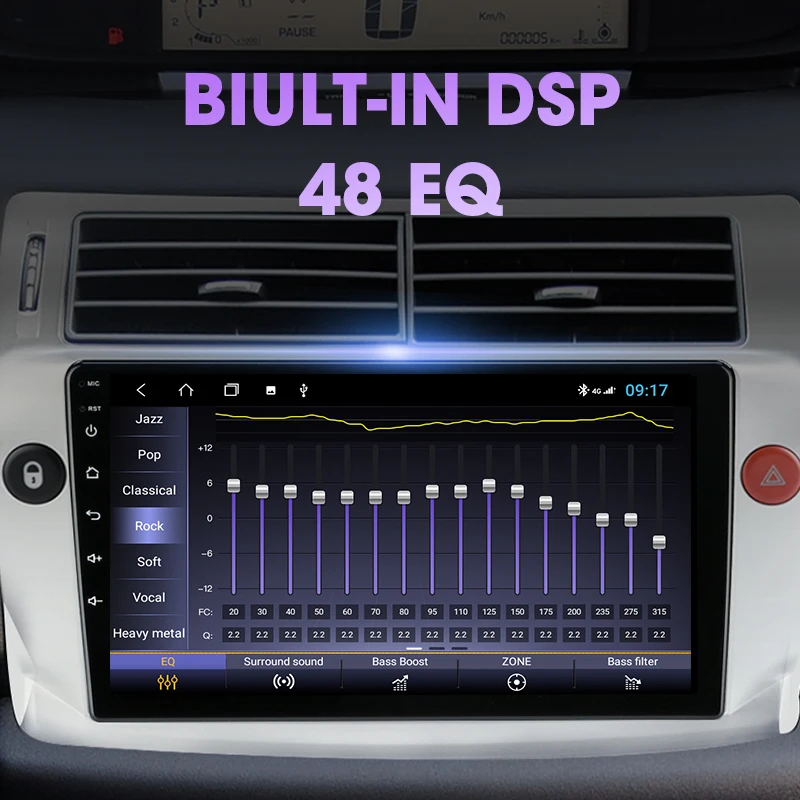 $83.16 JMCQ 2din Android 11.0 Car Radio For Citroen C4 C-Triomphe C-Quatre 2004-2014 Multimidia Video 4G Carplay RDS DSP GPS Navigaion