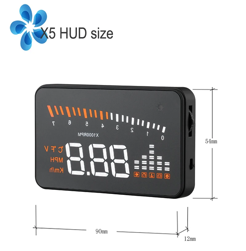 Автомобильный дисплей hud на лобовом стекле с интерфейсом OBD2 II сигнализация