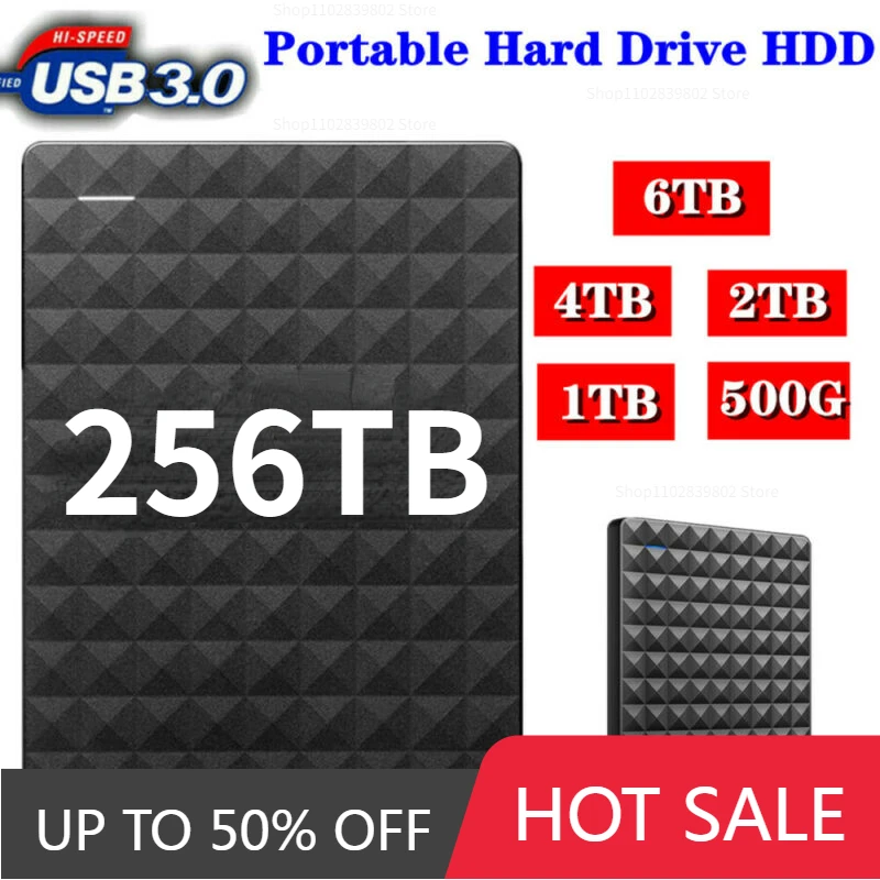 

256TB Portable USB Hard Drive HDD 120MB/s Capacity 1TB Mobile External Hard Disk Office Computer Accessoires Expansion Capacity