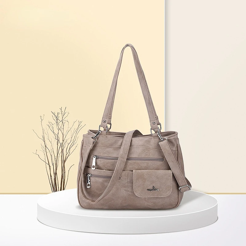 

Women‘s Shoulder Bag Retro Girls School Shopping Casual Waterproof PU Large Capacity Crossbody Totes for Female
