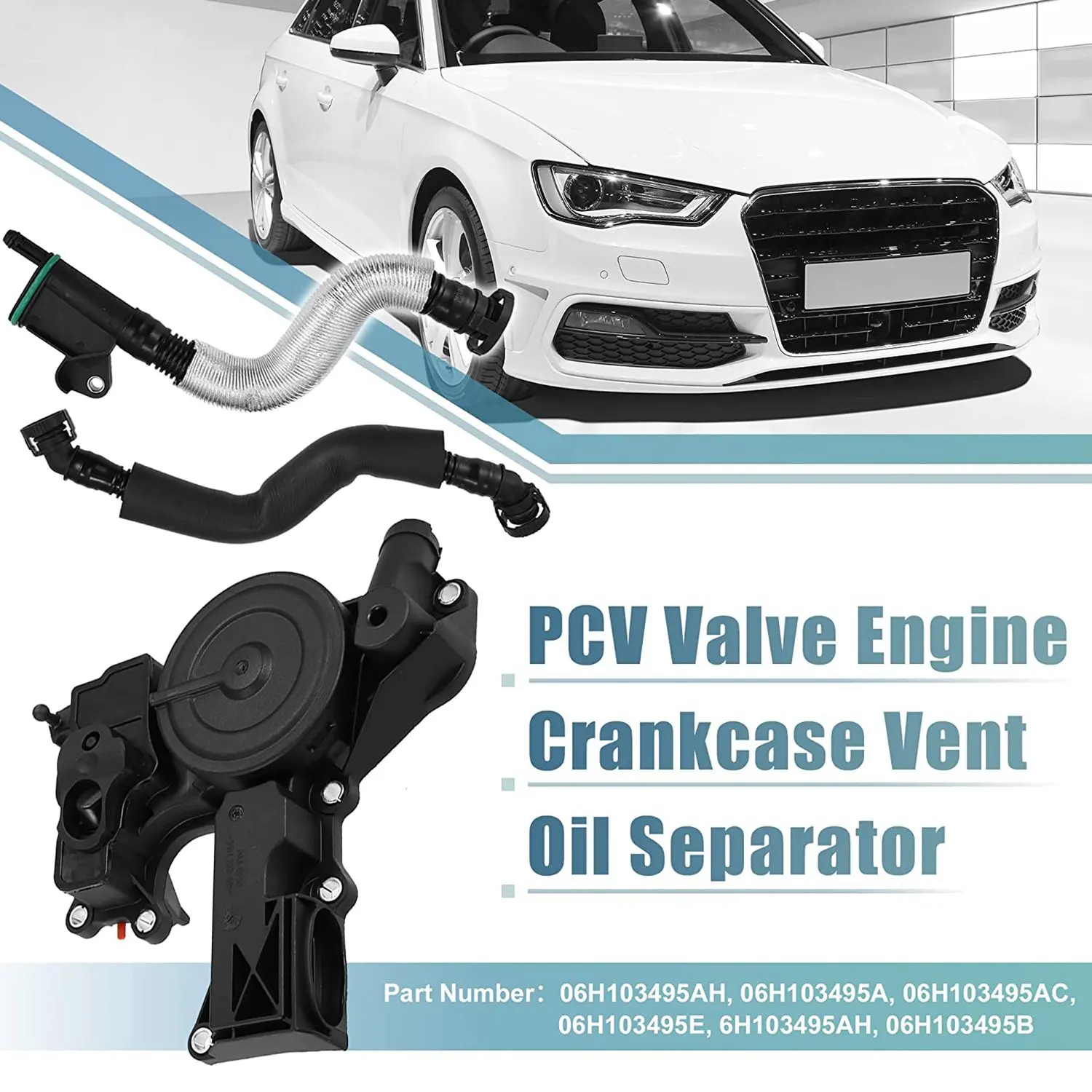 

PCV Valve Engine Crankcase Vent Oil Separator Breather Hose Exhaust Pipe Kit for Audi A3 A4 A5 Q5 TT Beetle CC Jetta GTI