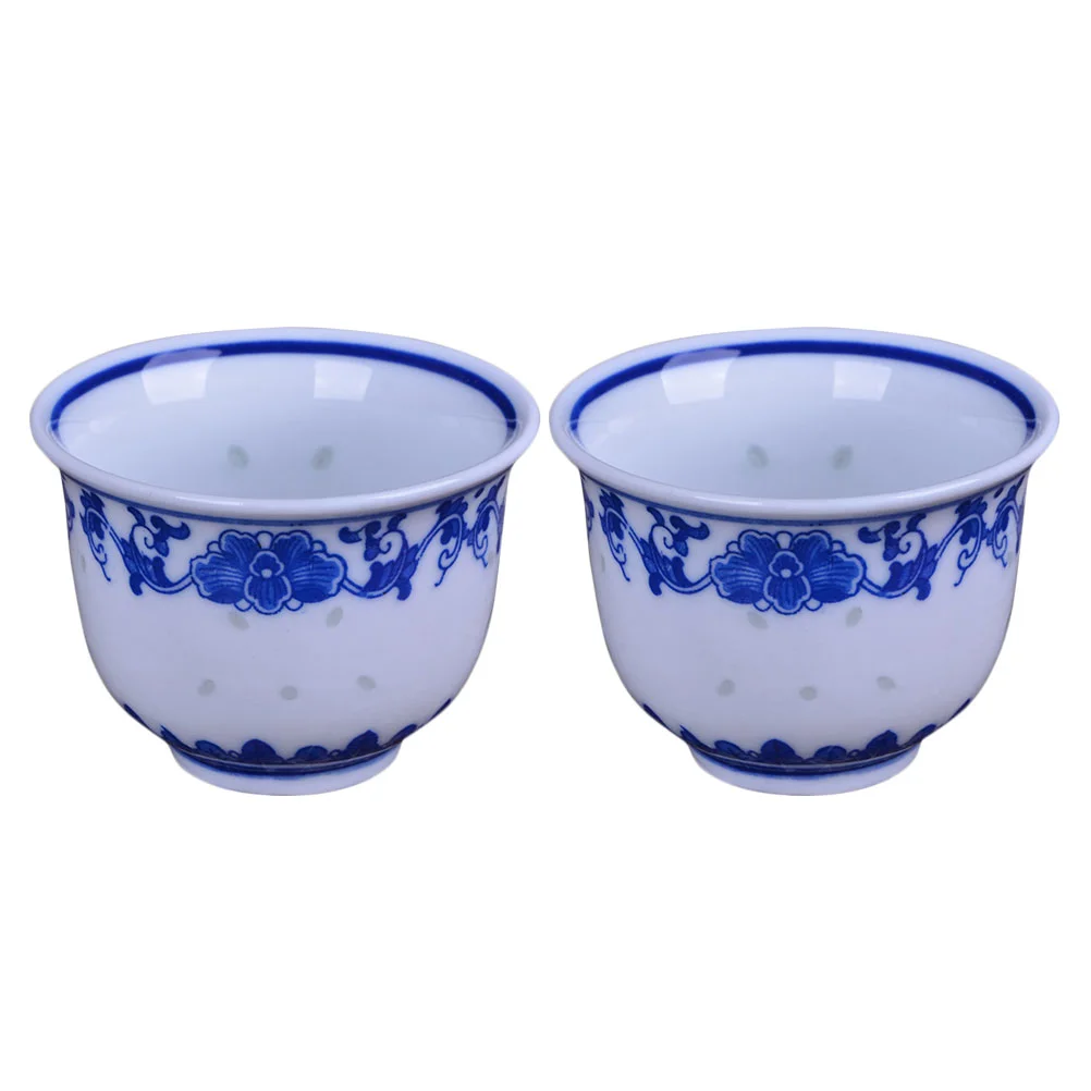 2pcs Household Tea Cup Durable Tea Cup Porcelain Tea Cup Retro Design Tea Cup