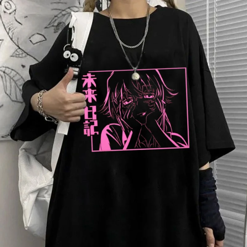 

Yuno Gasai школьная форма мужская футболка Японская манга Mirai Nikki будущий дневник футболки с коротким рукавом футболка одежда