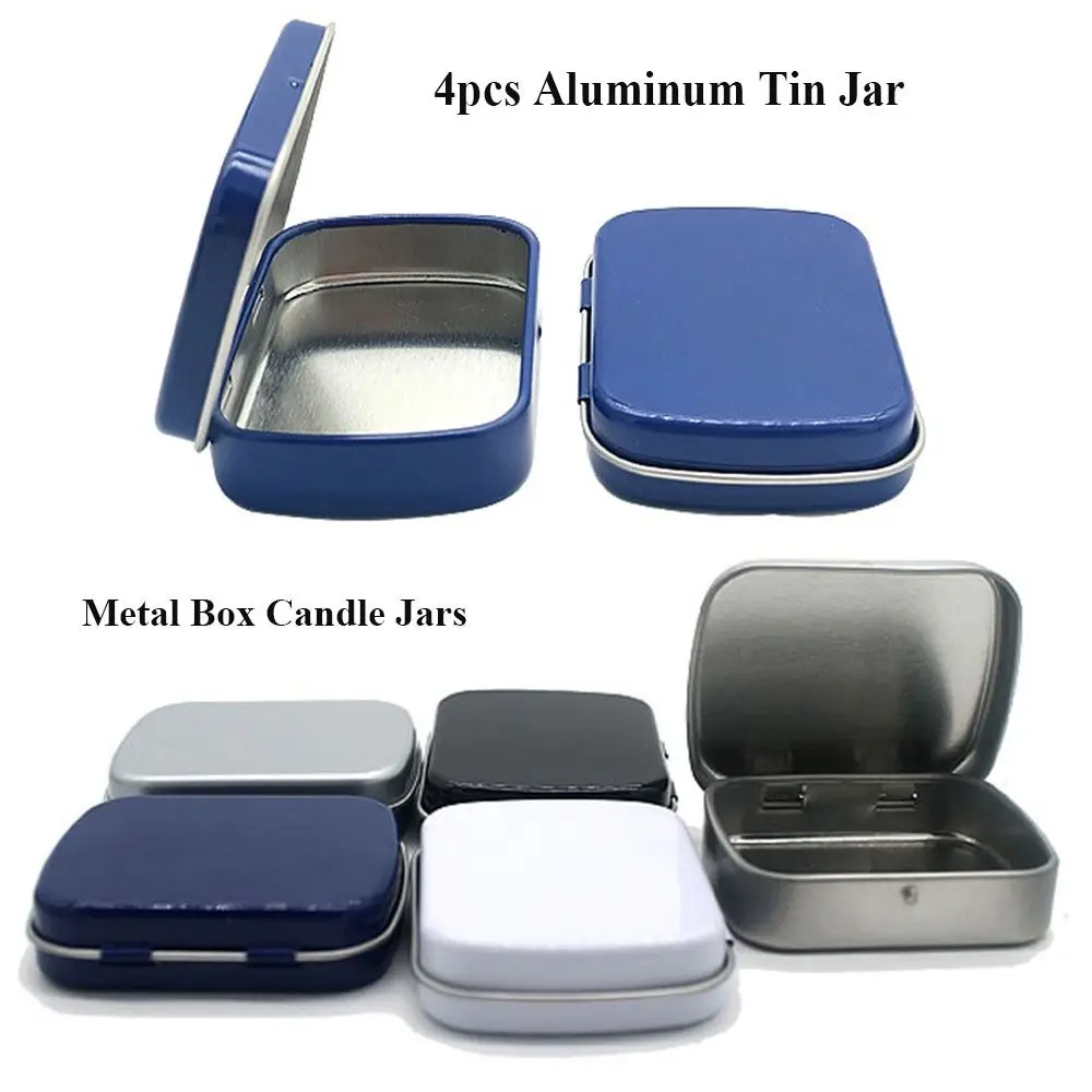 

4pcs New for Cream Balm Nail Candle Candle Jars Aluminum Tin Jar Tea Cans Cosmetic Container Refillable Bottles