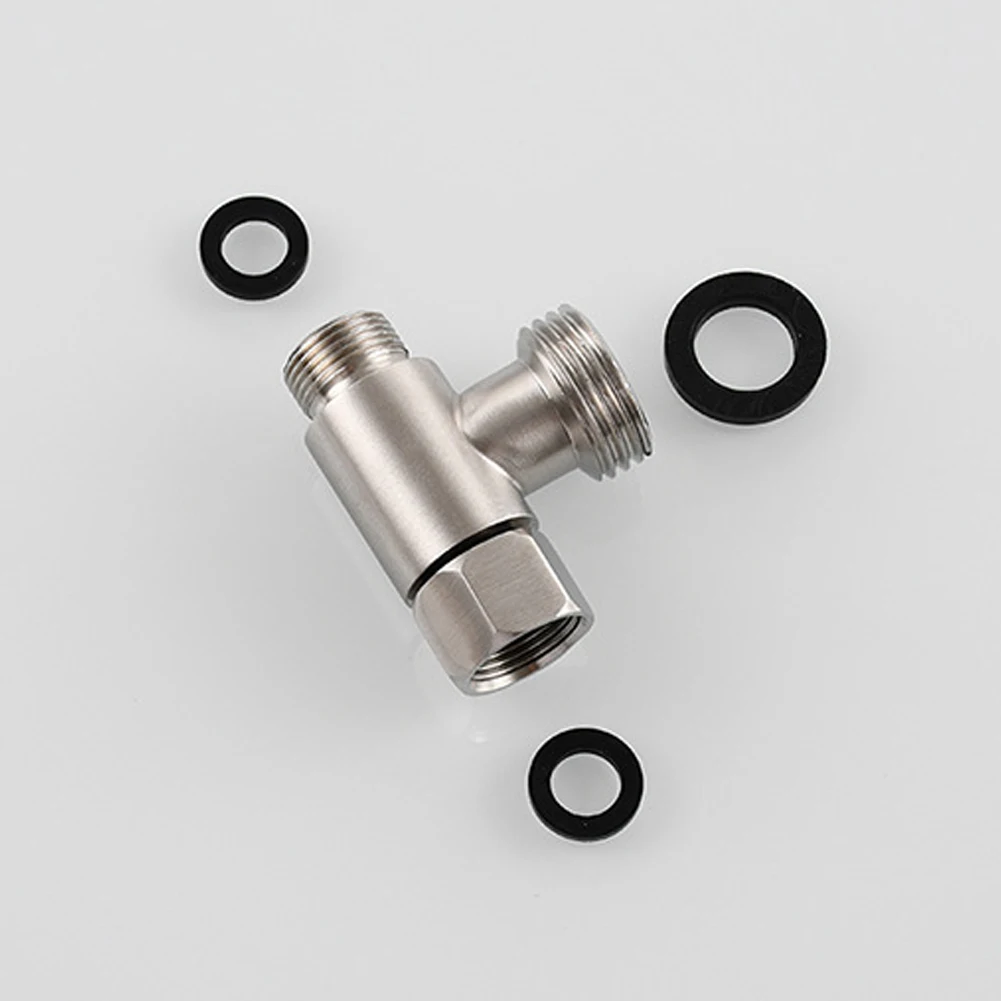 

3/8inch And 1/2inch Faucet 3 Way Adapter Toilet Bidet Stainless Steel Accessories Water Line Brushed Nickel Tee Connector Home