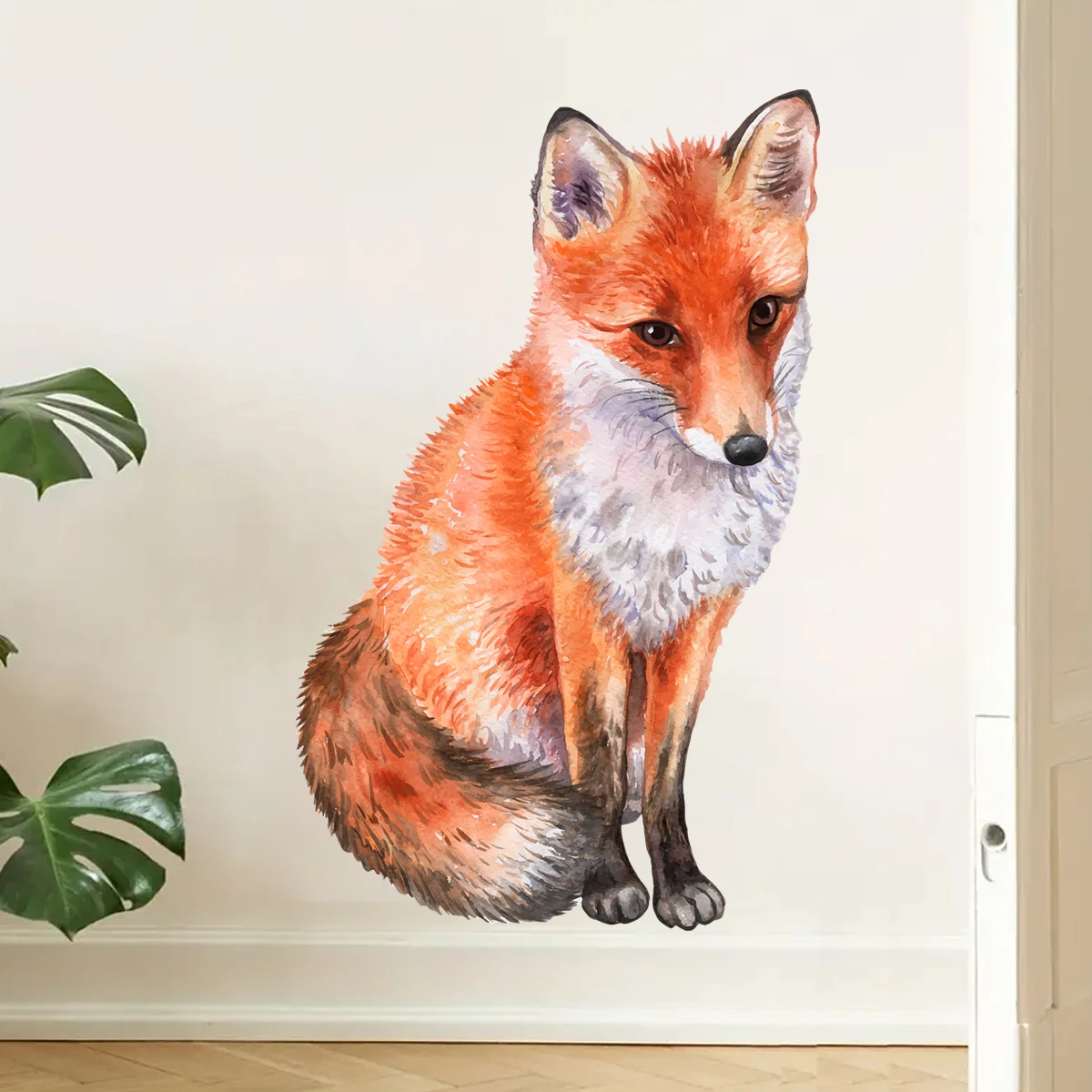 1 шт. акварельные милые наклейки на стену с рисунком лисы для детской комнаты