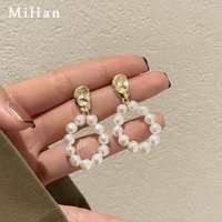 mihan 925 silver needle women jewelry simulated pearl earring popular design vintage temperament drop earrings for girl gift