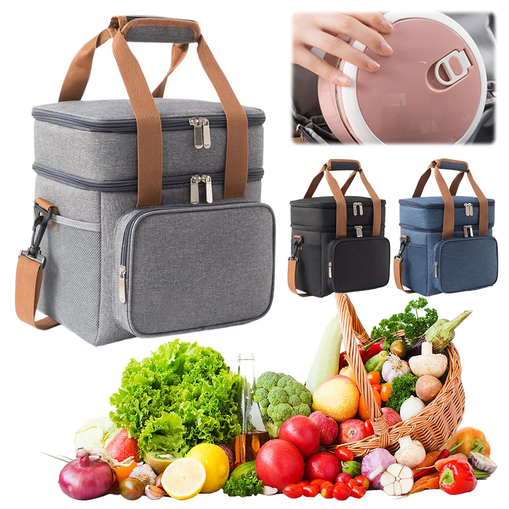 Изолированная сумка-холодильник 13 л с двумя отделениями портативная