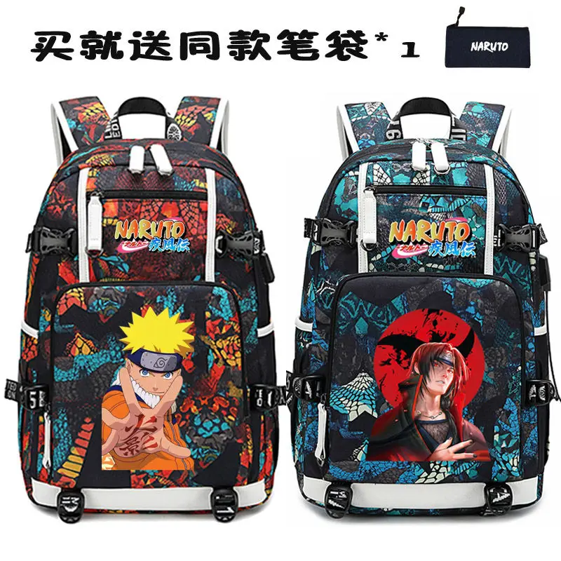 

Вместительный школьный ранец Naruto, люминесцентный рюкзак для учеников аниме Наруто, Учиха Итачи