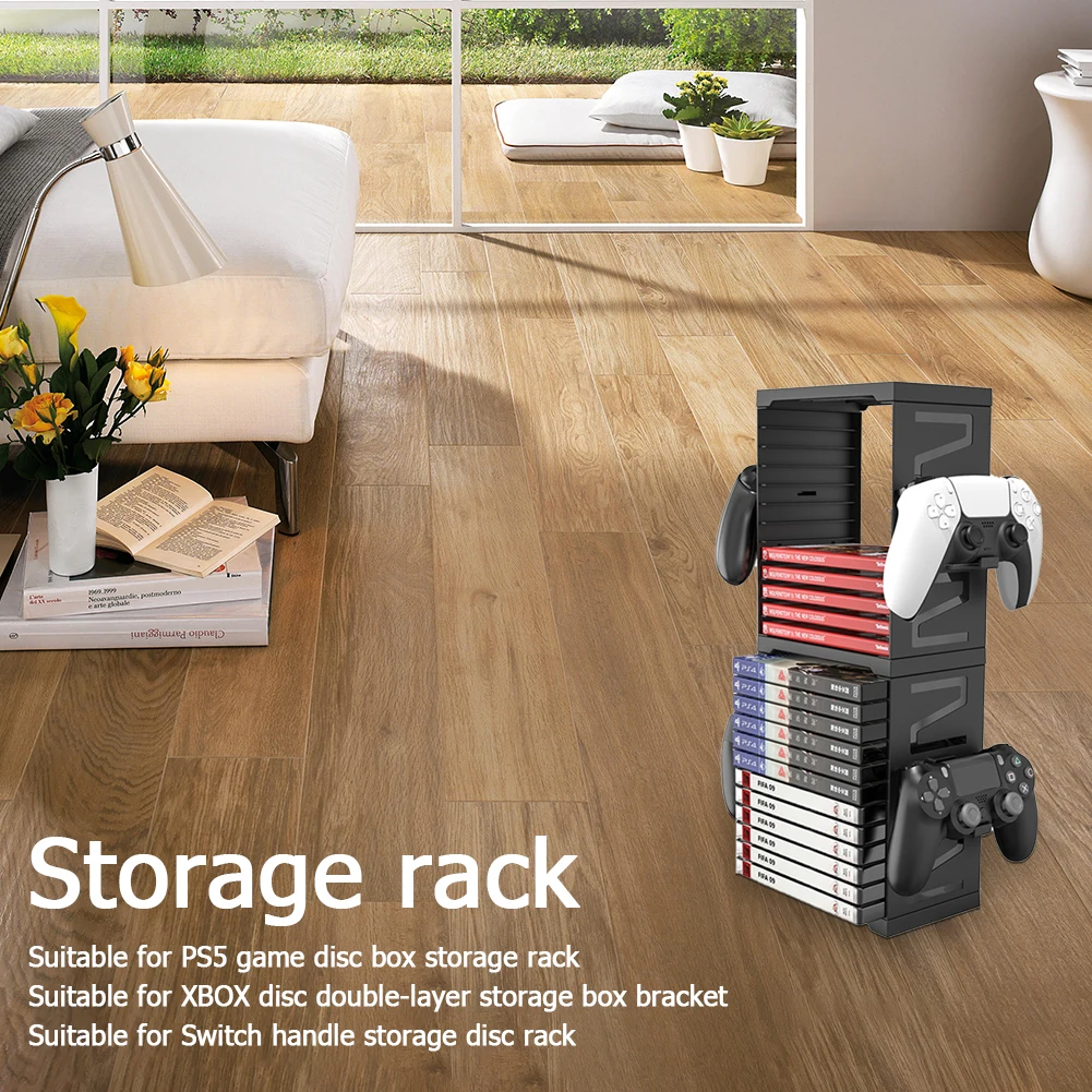 

24 Game Disc Storage Tower Holder Bracket Organizer Gamepad Controller Stand Lightweight Game Playing Elements