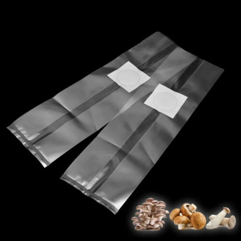 Promotion! 50Pcs PVC Mushroom Spawn Grow Bag Substrate Clear Bags High Temp Pre-Sealable |