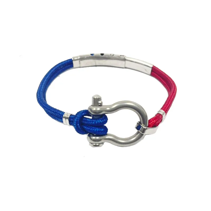 

Fashion Stainless Steel Men Jewelry Nylon Rope Bracelet Summer Style adjustment size
