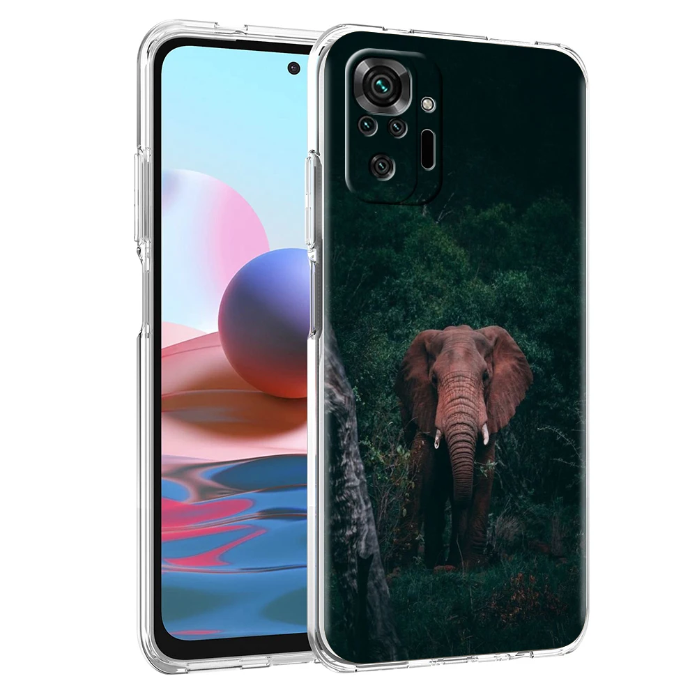 Elephant Transparent Phone Case for Redmi Note 11 11T 10S 8A 9A 9C 7 8 9 10 K40 4G Plus Pro 4G Soft Cover Shell Fundas Coque Bag