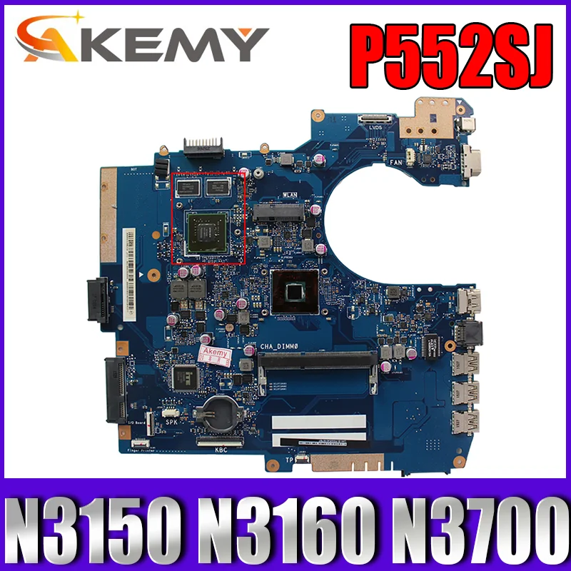 

P552SJ Motherboard N3150 N3160 N3700 N3710 CPU for ASUS PU552SJ PRO552S P552S PU552S Laptop Motherboard Mainboard