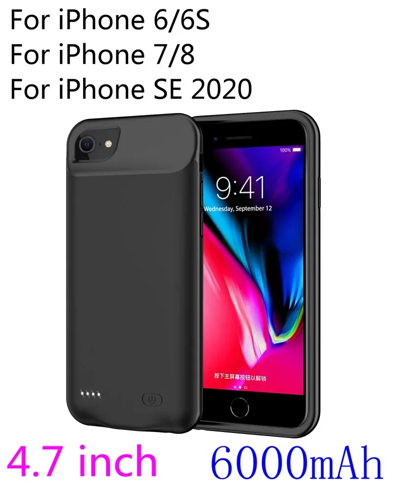 Чехол для iPhone X XR XS Max SE 8000 6 6S 7 8 Plus 6000/2020 мАч