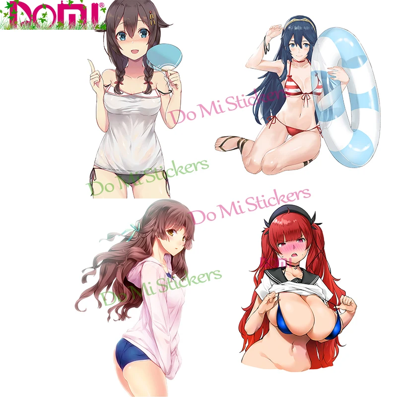 

Летние украшения для девочек, наклейки с аниме, этикетка холодильника, домашний Автомобиль, наклейка на лобовое стекло, бампер, гоночный ноу...