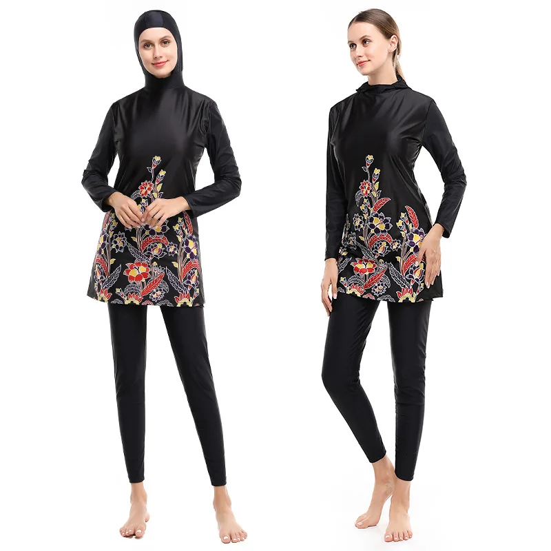 

Muslim Modest Swimsuits Plus Size 2 Pieces Women Burkinis Beachwear Islamic Swim Wear Muslim Swimwear Full Cover Hijab Swimming