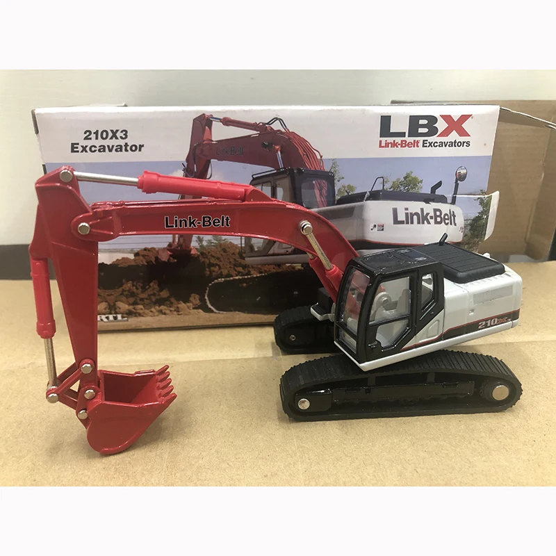 

Diecast 1:50 Scale Link-belt 210 X3 Excavator And Transporter Alloy Construction Vehicle Mechanical Model Collectible Gift 16230
