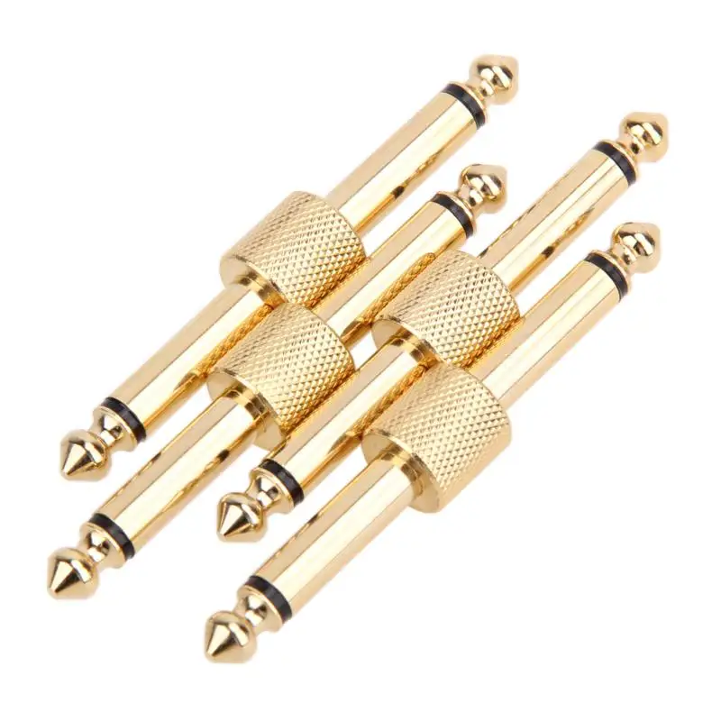 

8 Pieces Guitar Effect Pedal Converter Instrument Connector Adapter Metal Solder Jack Plug Patch Audio Cable 6.35mm Jack Coupler