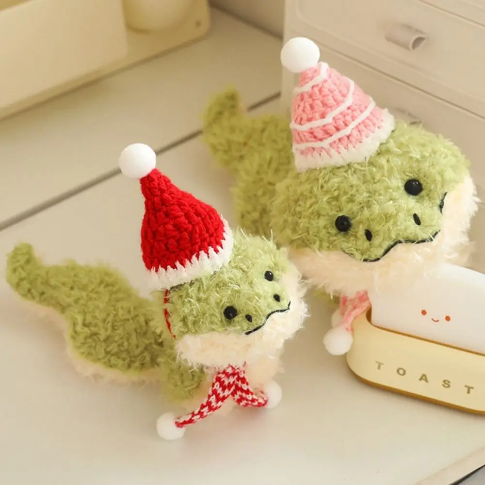 С шарфом и шапкой плюшевая игрушка-змея из мультфильма имитация зеленой змеи