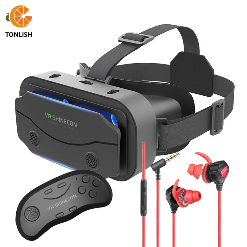 

TONLISH G13 SHINECON Virtual Reality VR Glasses Headset Viar Devices 3D Helmet Lens Goggles For Smartphones Game Binoculars