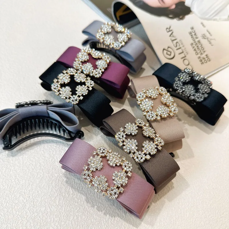 

Hair Claws for Women Girl Banana Clip Solid Rhinestone Hairpin Hair Fashion Head Accessories