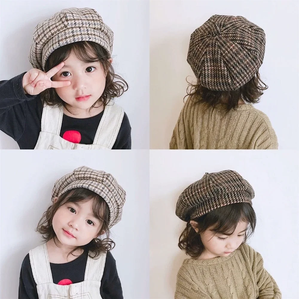 

Beret Autumn Winter Retro Baby Girl Cap Kids Beret Hats for Girls Painter Hat Children's Accessories 2-6 Years
