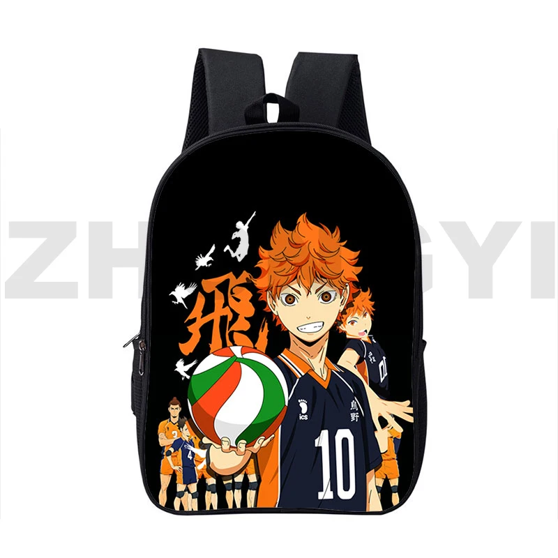 

Volleyball Junior Print Pattern Student 16 Inch Bookbag Haikyuu Karasuno Nekoma 3D Backpack Men Laptop Waterproof Polyester Bags