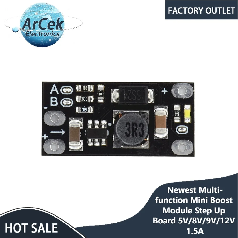 

Newest Multi-function Mini Boost Module Step Up Board 5V/8V/9V/12V 1.5A LED Indicator Diy Electronic Voltage Module High Quality