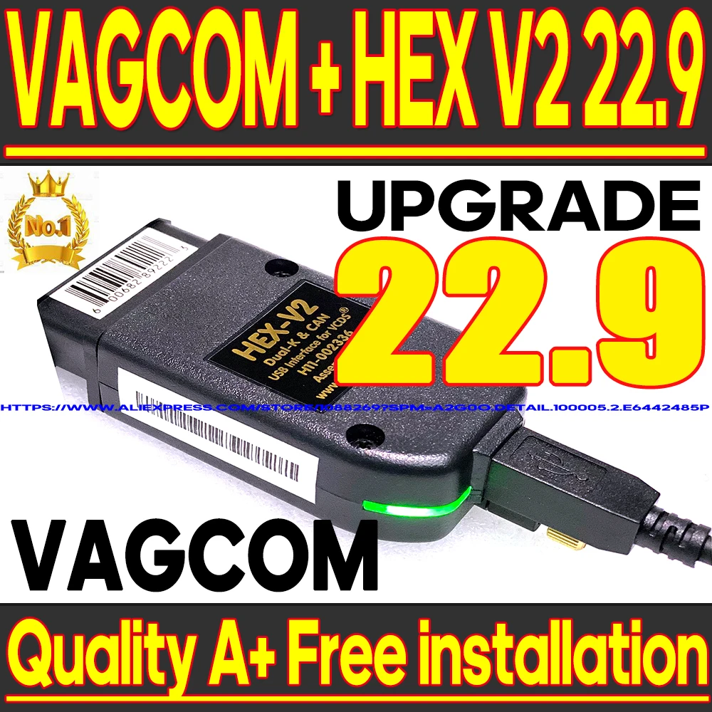 

2022 Popolar VAGCOM 22.9 Obd2 Scanner HEX V2 VAG COM 22.3 FOR VW AUDI Skoda Seat ATMEGA162 Multi-language VAG COM VCDSV2 HEX V2