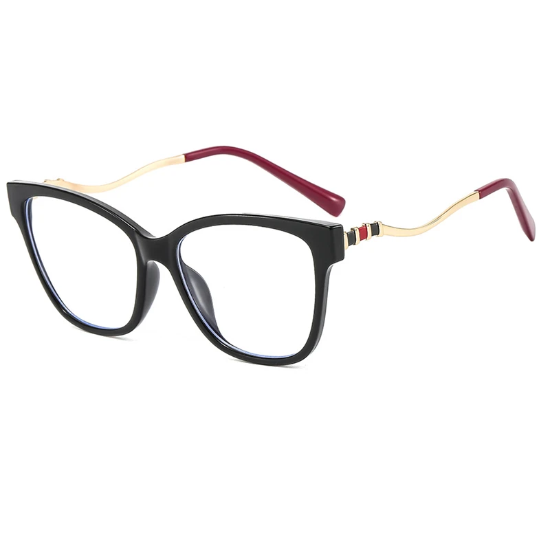 

Brand Anti Blue Light Glasses Lady Oversized Square Eyeglasses Frames for Women Computer Eyewear Metal Optical Frame