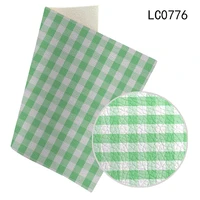 30x136cm beautiful checkered print pattern lychee grain faux leather for bows leather crafts diy handmade material