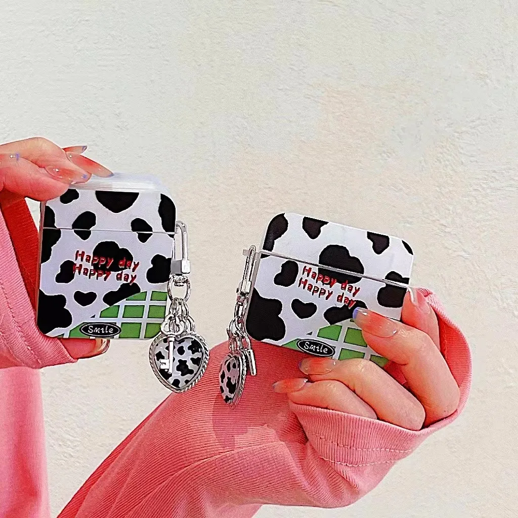

Cute Cartoon Cow Pattern Pendant For Apple Airpods 3 Silicone Soft Case Earphone Accessorie For AirPods 1 2 Pro Protection Cover