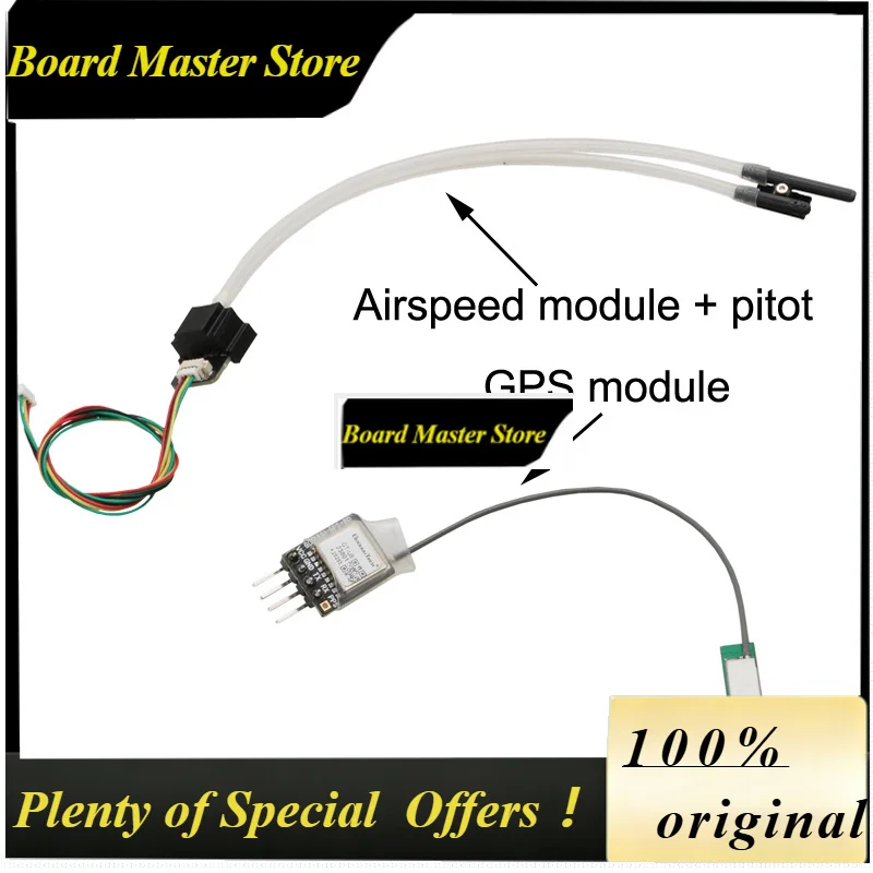 Фото Цифровой цветной OLED-дисплей BoMaS1Set с модулем GPS и опциональным датчиком скорости (Пито) для FPV RC самолетов №1