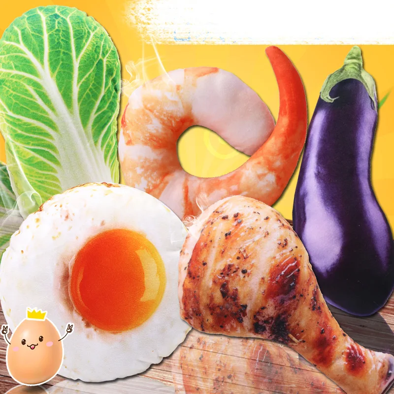 

3D Simulation Chicken Leg Fruit Animal Dog Toy Plush Pet Toy Educational Cat And Dog Chewing Squeak Toy